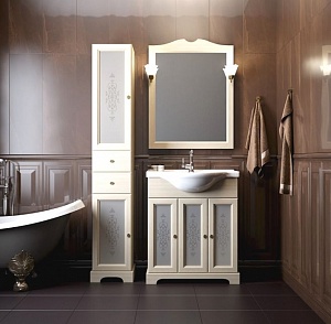 Комплект мебели для ванной "Кама 75", слоновая кость